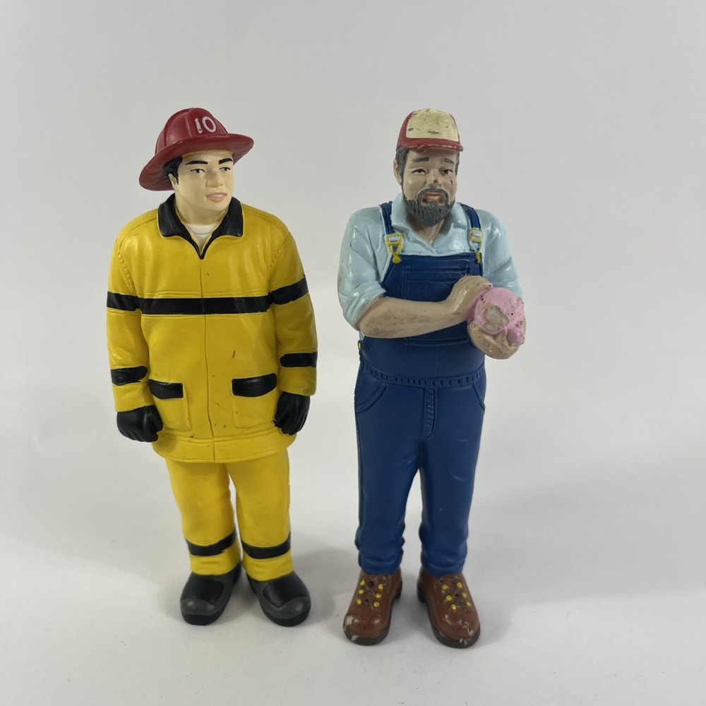 Lakeshore Learning PVC Figures Fireman And Farmer (Lot of‎ 2)
